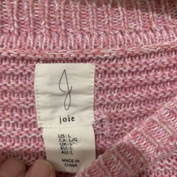 Joie | Sweater Pink Pullover Crewneck Button Detail- Size Large - Picture 5 of 9